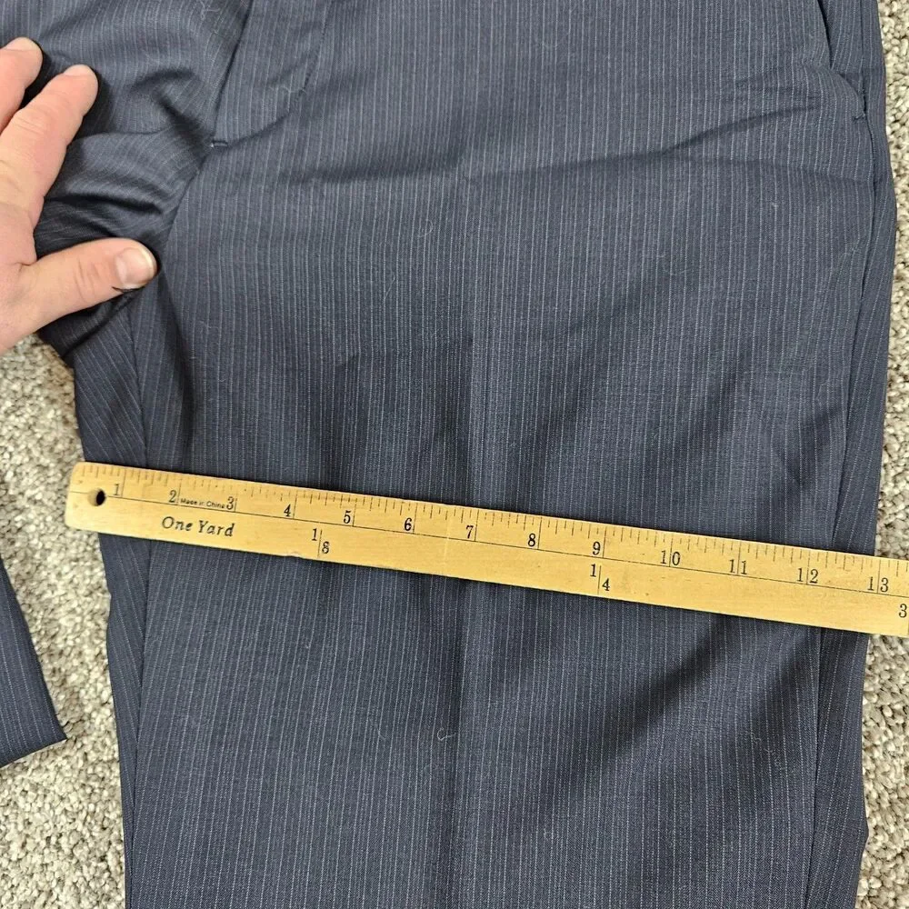 Banana Republic Pants Men 36x32 Navy Blue Wool Stripes Flat Front Trouser Slacks